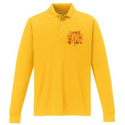 I'm Just Here For The Dinner Rolls Funny Fall Thanksgiving Performance Long Sleeve Polo