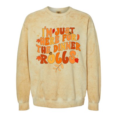 I'm Just Here For The Dinner Rolls Funny Fall Thanksgiving Colorblast Crewneck Sweatshirt