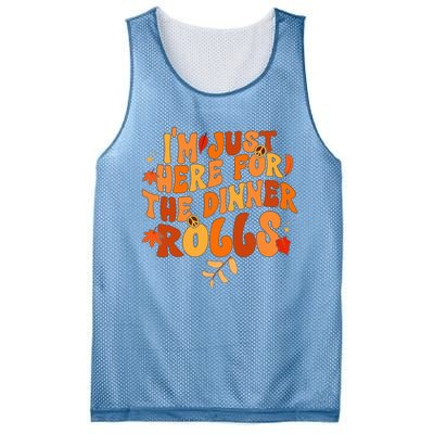 I'm Just Here For The Dinner Rolls Funny Fall Thanksgiving Mesh Reversible Basketball Jersey Tank