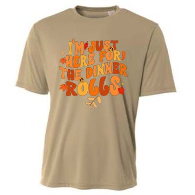 I'm Just Here For The Dinner Rolls Funny Fall Thanksgiving Cooling Performance Crew T-Shirt