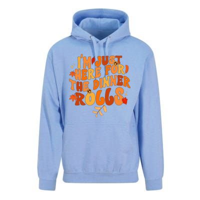 I'm Just Here For The Dinner Rolls Funny Fall Thanksgiving Unisex Surf Hoodie