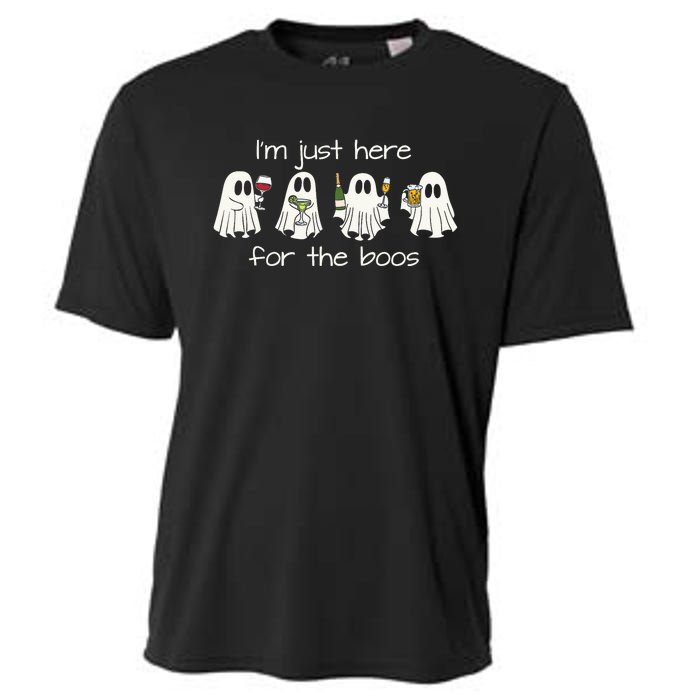 IM Just Here For The Boos Funny Halloween Ghost Cooling Performance Crew T-Shirt