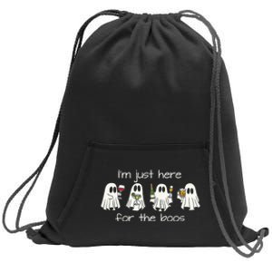 IM Just Here For The Boos Funny Halloween Ghost Sweatshirt Cinch Pack Bag