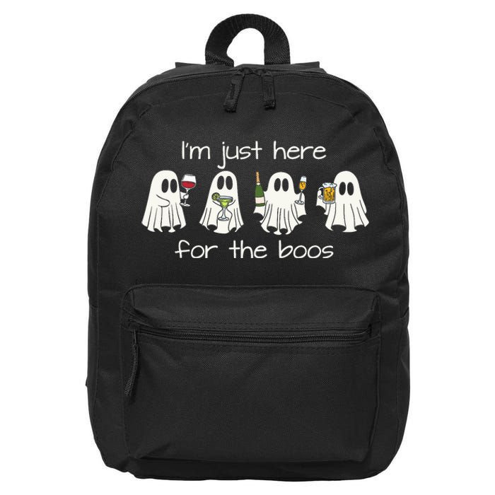 IM Just Here For The Boos Funny Halloween Ghost 16 in Basic Backpack