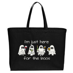 IM Just Here For The Boos Funny Halloween Ghost Cotton Canvas Jumbo Tote