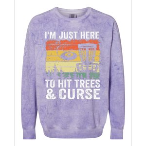 I'm Just Here To Hit Trees & Curse Funny Frisbee Disc Golf Colorblast Crewneck Sweatshirt