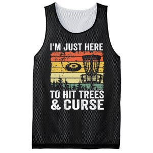 I'm Just Here To Hit Trees & Curse Funny Frisbee Disc Golf Mesh Reversible Basketball Jersey Tank