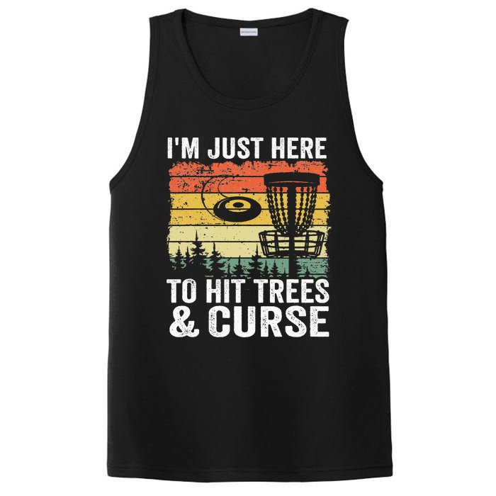 I'm Just Here To Hit Trees & Curse Funny Frisbee Disc Golf PosiCharge Competitor Tank