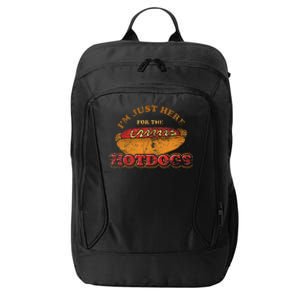 Im Just Here For The Hot Dogs Funny Foodie Weiner Hot Dog City Backpack