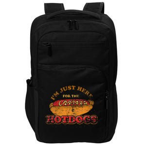 Im Just Here For The Hot Dogs Funny Foodie Weiner Hot Dog Impact Tech Backpack