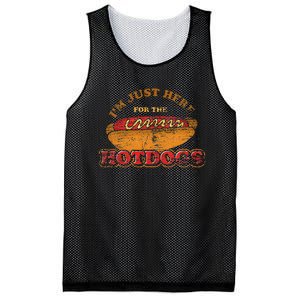 Im Just Here For The Hot Dogs Funny Foodie Weiner Hot Dog Mesh Reversible Basketball Jersey Tank