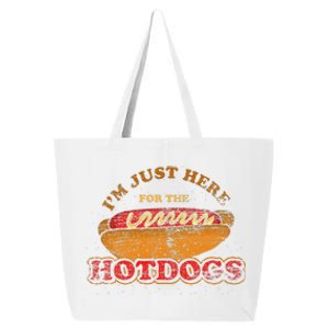 Im Just Here For The Hot Dogs Funny Foodie Weiner Hot Dog 25L Jumbo Tote