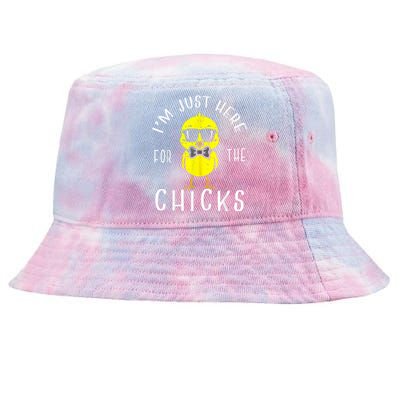 Im Just Here For The Chicks Cute Funny Easter Day Tie-Dyed Bucket Hat