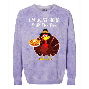 I'm Just Here for the Pie Turkey Pumpkin Pie Thanksgiving Colorblast Crewneck Sweatshirt