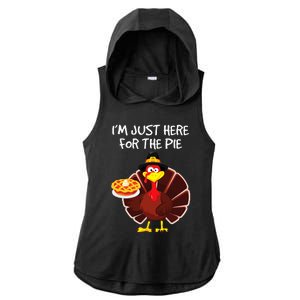 I'm Just Here for the Pie Turkey Pumpkin Pie Thanksgiving Ladies PosiCharge Tri-Blend Wicking Draft Hoodie Tank