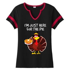 I'm Just Here for the Pie Turkey Pumpkin Pie Thanksgiving Ladies Halftime Notch Neck Tee