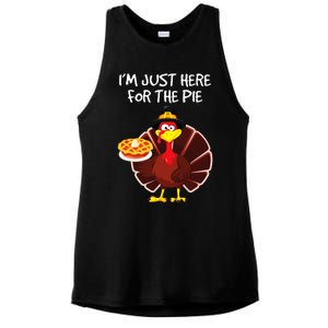 I'm Just Here for the Pie Turkey Pumpkin Pie Thanksgiving Ladies PosiCharge Tri-Blend Wicking Tank