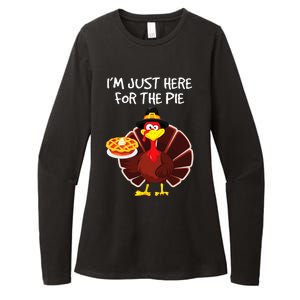 I'm Just Here for the Pie Turkey Pumpkin Pie Thanksgiving Womens CVC Long Sleeve Shirt