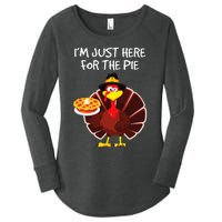 I'm Just Here for the Pie Turkey Pumpkin Pie Thanksgiving Women's Perfect Tri Tunic Long Sleeve Shirt