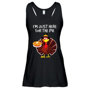 I'm Just Here for the Pie Turkey Pumpkin Pie Thanksgiving Ladies Essential Flowy Tank