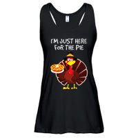 I'm Just Here for the Pie Turkey Pumpkin Pie Thanksgiving Ladies Essential Flowy Tank