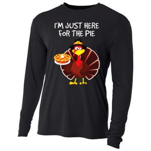 I'm Just Here for the Pie Turkey Pumpkin Pie Thanksgiving Cooling Performance Long Sleeve Crew