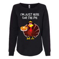 I'm Just Here for the Pie Turkey Pumpkin Pie Thanksgiving Womens California Wash Sweatshirt