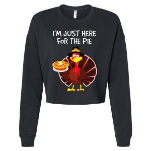 I'm Just Here for the Pie Turkey Pumpkin Pie Thanksgiving Cropped Pullover Crew