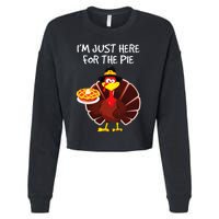 I'm Just Here for the Pie Turkey Pumpkin Pie Thanksgiving Cropped Pullover Crew