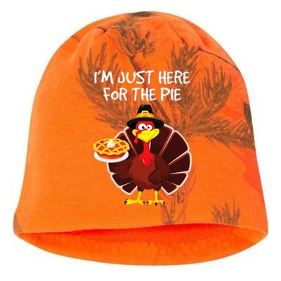 I'm Just Here for the Pie Turkey Pumpkin Pie Thanksgiving Kati - Camo Knit Beanie