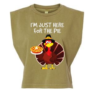 I'm Just Here for the Pie Turkey Pumpkin Pie Thanksgiving Garment-Dyed Women's Muscle Tee