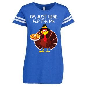 I'm Just Here for the Pie Turkey Pumpkin Pie Thanksgiving Enza Ladies Jersey Football T-Shirt