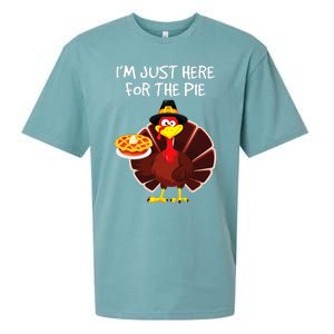 I'm Just Here for the Pie Turkey Pumpkin Pie Thanksgiving Sueded Cloud Jersey T-Shirt