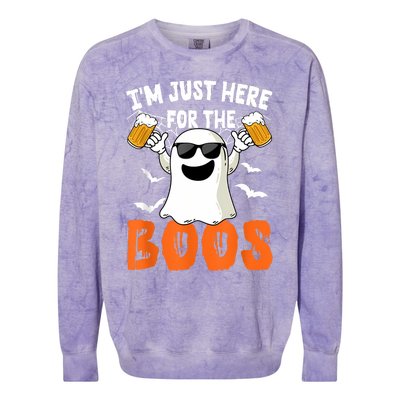 IM Just Here For The Boos Cute Ghost Halloween Costume Colorblast Crewneck Sweatshirt