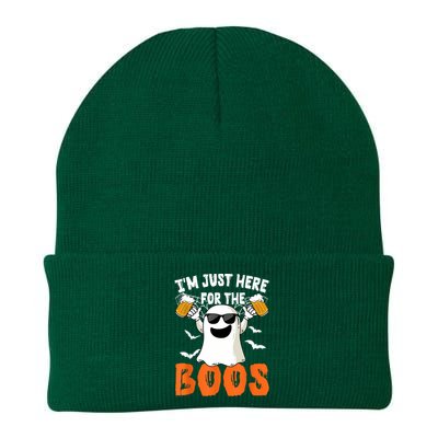 IM Just Here For The Boos Cute Ghost Halloween Costume Knit Cap Winter Beanie