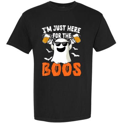 IM Just Here For The Boos Cute Ghost Halloween Costume Garment-Dyed Heavyweight T-Shirt