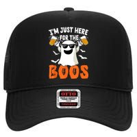 IM Just Here For The Boos Cute Ghost Halloween Costume High Crown Mesh Back Trucker Hat