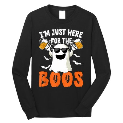 IM Just Here For The Boos Cute Ghost Halloween Costume Long Sleeve Shirt