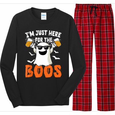 IM Just Here For The Boos Cute Ghost Halloween Costume Long Sleeve Pajama Set