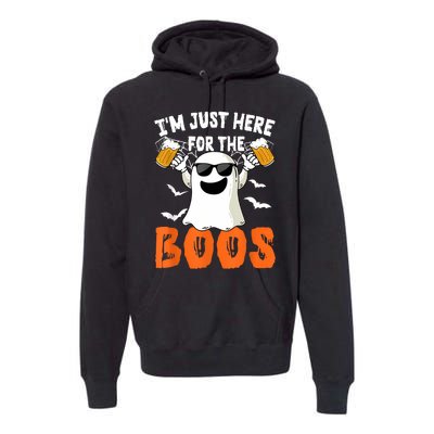 IM Just Here For The Boos Cute Ghost Halloween Costume Premium Hoodie