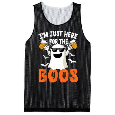 IM Just Here For The Boos Cute Ghost Halloween Costume Mesh Reversible Basketball Jersey Tank