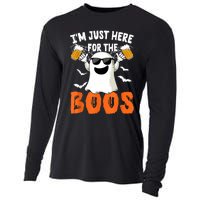 IM Just Here For The Boos Cute Ghost Halloween Costume Cooling Performance Long Sleeve Crew