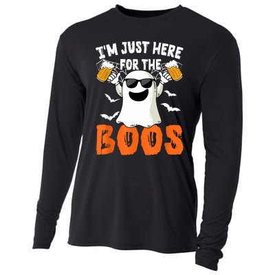 IM Just Here For The Boos Cute Ghost Halloween Costume Cooling Performance Long Sleeve Crew