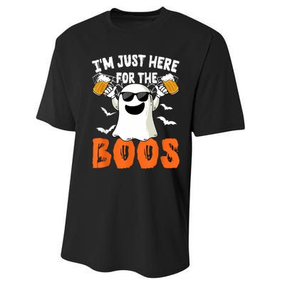 IM Just Here For The Boos Cute Ghost Halloween Costume Performance Sprint T-Shirt