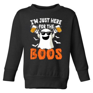 IM Just Here For The Boos Cute Ghost Halloween Costume Toddler Sweatshirt