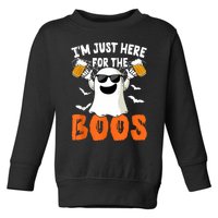 IM Just Here For The Boos Cute Ghost Halloween Costume Toddler Sweatshirt