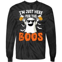 IM Just Here For The Boos Cute Ghost Halloween Costume Tie-Dye Long Sleeve Shirt