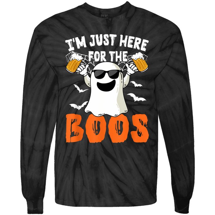 IM Just Here For The Boos Cute Ghost Halloween Costume Tie-Dye Long Sleeve Shirt