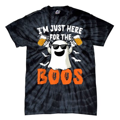 IM Just Here For The Boos Cute Ghost Halloween Costume Tie-Dye T-Shirt