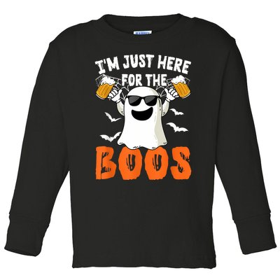 IM Just Here For The Boos Cute Ghost Halloween Costume Toddler Long Sleeve Shirt